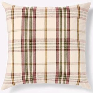 Studio McGee Plaid Accent Pillow in Cream, Red, Green, Tan